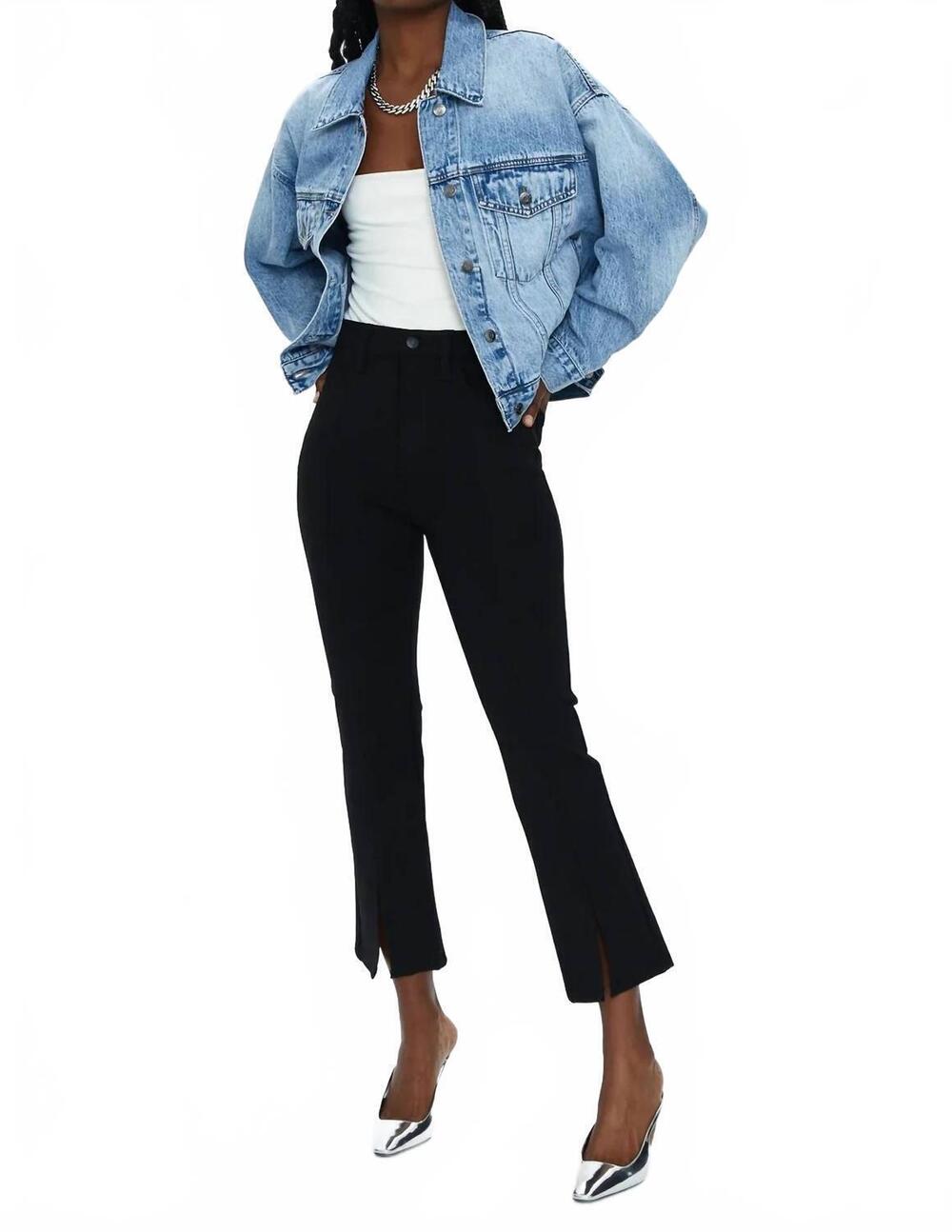 NEW PISTOLA lennon high rise crop boot ponte jeans in black